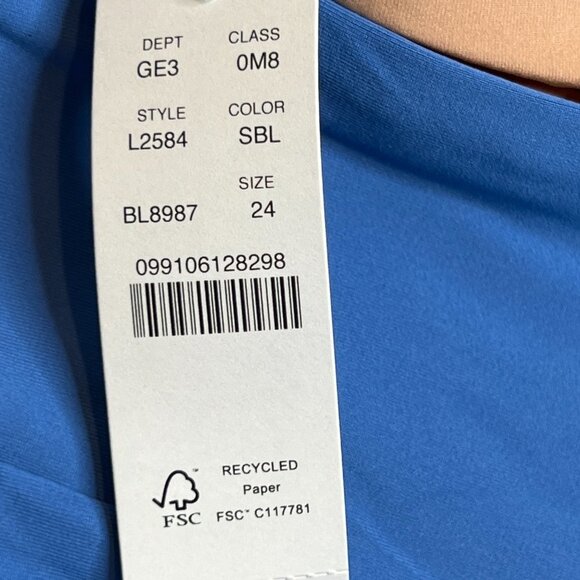 J Crew Deep V-Neck French One Piece Swimsuit Regal Blue Sz 24 New Women - Picture 5 of 8